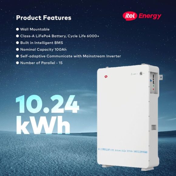 itel 10.24kWh Lithium Battery – Long Backup for Homes, Clinics & Offices (LiFePO4 48V) 2
