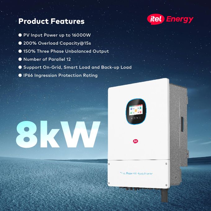 itel 8kW 3-Phase Hybrid Solar Inverter – Commercial Power for Offices & Estates (IP66) 4