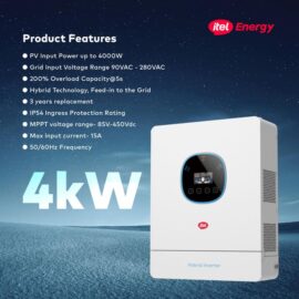 itel 4kW Hybrid Solar Inverter – Powers ACs, Fridges & TVs (24V, IP54 Rated) 1