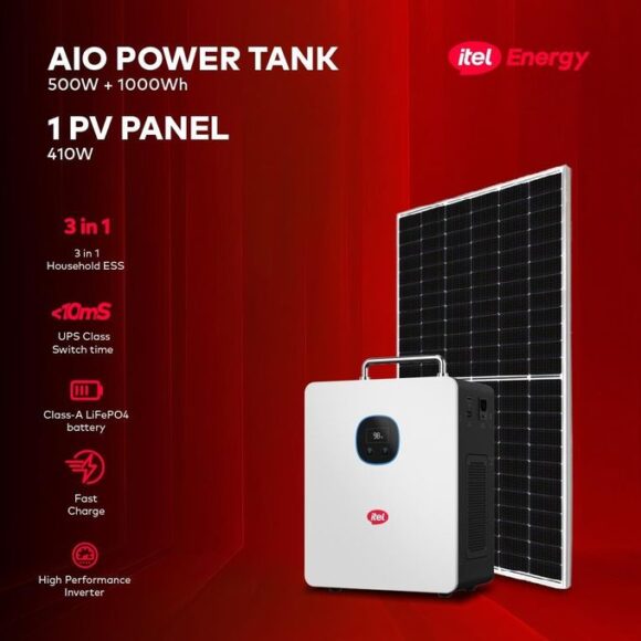 itel 500W Solar Generator 1000Wh Lithium Battery with itel 410w Panel | Power Tank IESS-05K10N